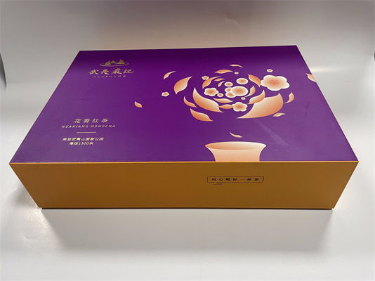 Ống quà cứng trên và dưới Bao bì hộp từ trường màu tím